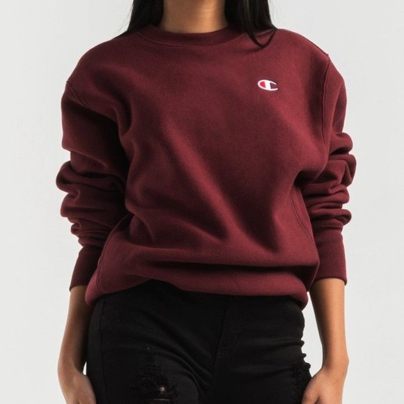 maroon champion sweatshirt womens